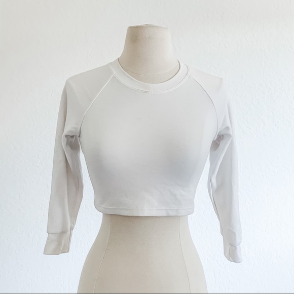 NBW AMERICAN APPAREL White Crop Top - Picture 3 of 11